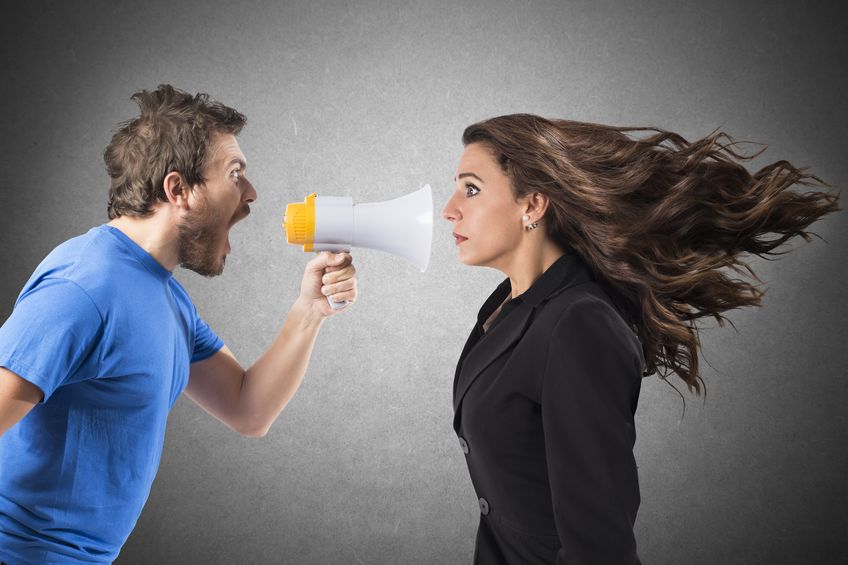 Shouting to a woman