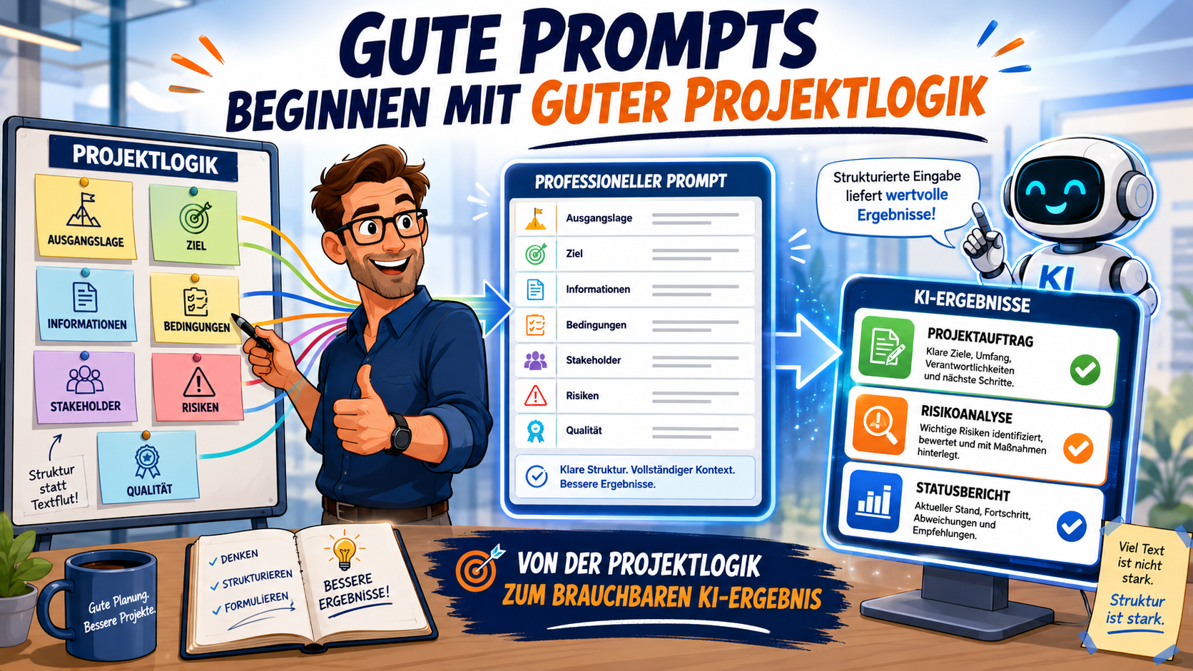 Gute Prompts fordern Projektlogik Projektmanagement
